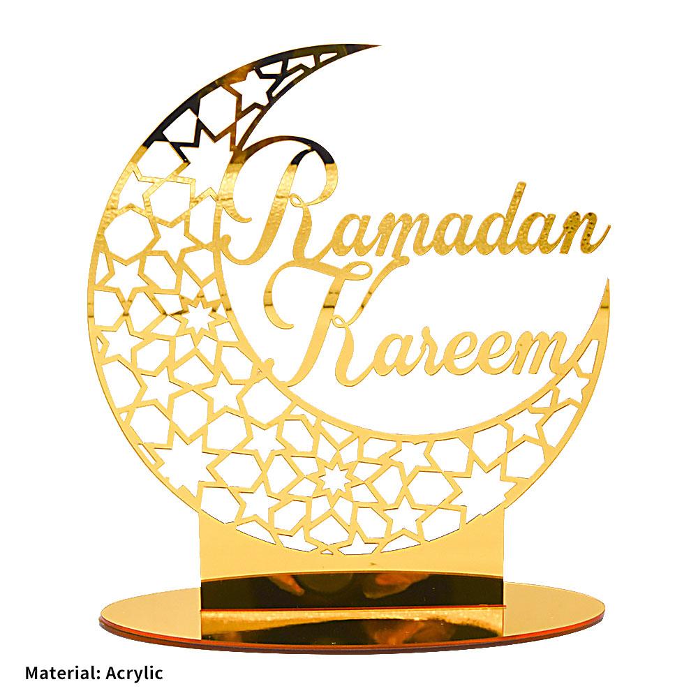 Eid Mubarak Acrylic Ornament Ramadan Decorations for Home Islamic Muslim Party Supplies Ramadan Kareem 2026 Eid Al Adha Gift