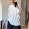 Men Loose V Neck Notch Collar Long Sleeve Vintage Casual Henley T Shirt