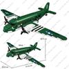 WK2 Militärisches Klassisches Modell US C-47 Transportflugzeug Sammlung Jäger Modell Bausteine Flugzeug Ziegelsteine WK2 Kinderspielzeug Geschenke