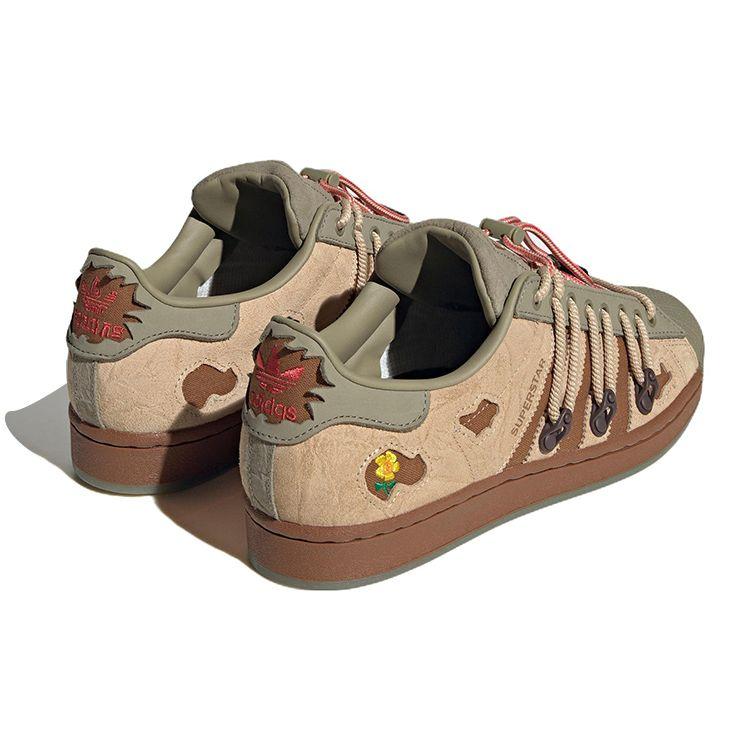 Adidas Originals Melting Sadness X  Superstar Rabbit Hole Collection Leather Classic Low-Top Sneakers Unisex Sneakers Green Brown H06340