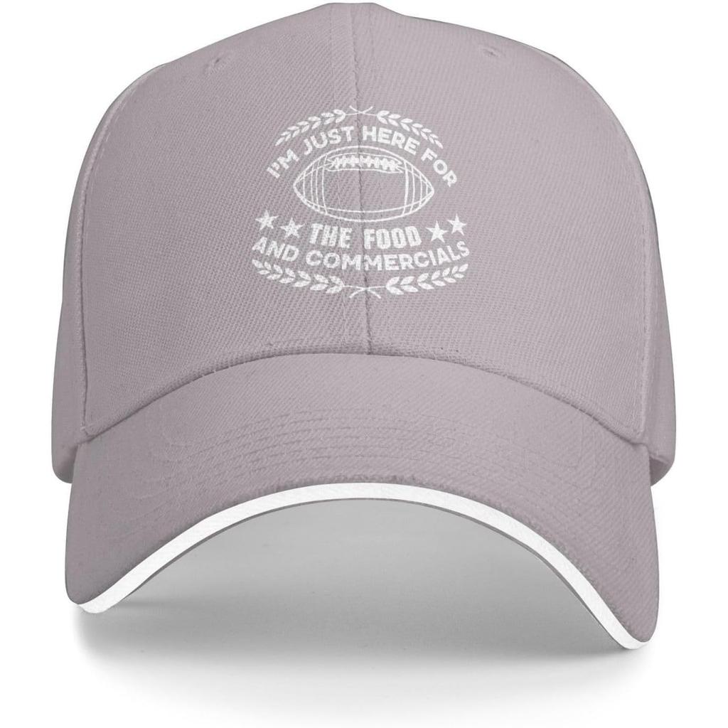 Funny Football Season I'm Just Here for Food and Commercials Baseball Cap Polyester Casual Adult Hat