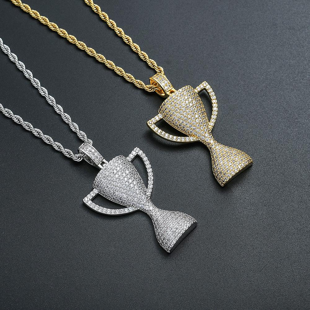 European & American Hip Hop Victory Trophy Pendant with Copper & Zircon