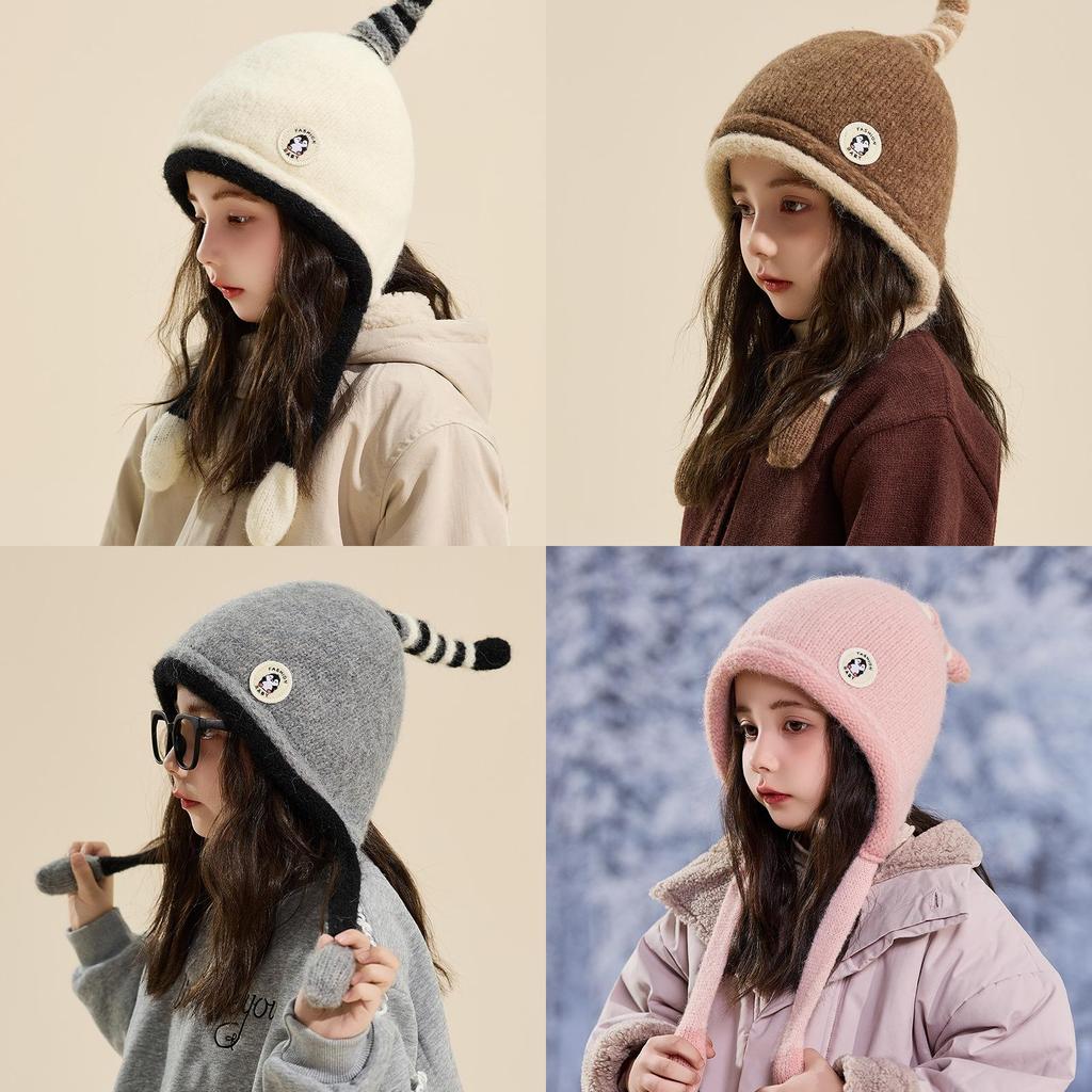 Kids Penguin Knit Hat With Ear Covering Warmth For Toddler Winter Wear