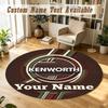 Round Rug Custom NameKenworth Pattern Non Slip Carpet Home Floor Decor