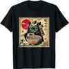 Cat Ramen Japanese Funny Samurai Kawaii Cat Anime Girls Boys T-Shirt