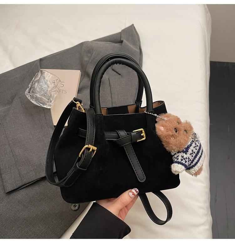 Нишевая дизайнерская женская сумка, Новая корейская винтажная замшевая сумка-ведро, Модная сумка-мессенджер