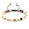 6mm Natural Stone Men Bracelets Charm Tiger Eye Black Beads Bracelet Braided Bangle Adjustable Charm Women Yoga Jewelry Pulseras