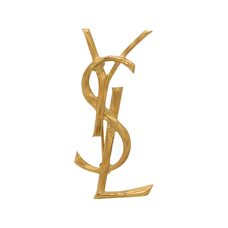 Saint Laurent Strukturierte Messingbrosche Damen Accessoires Gold 748486Y15008007