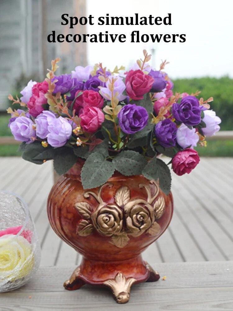 1pcs Simulated Flower Wedding Decoration Roses Simulated Rose Living Room Dining Table Decoration Rose Bud Decoration Flowers