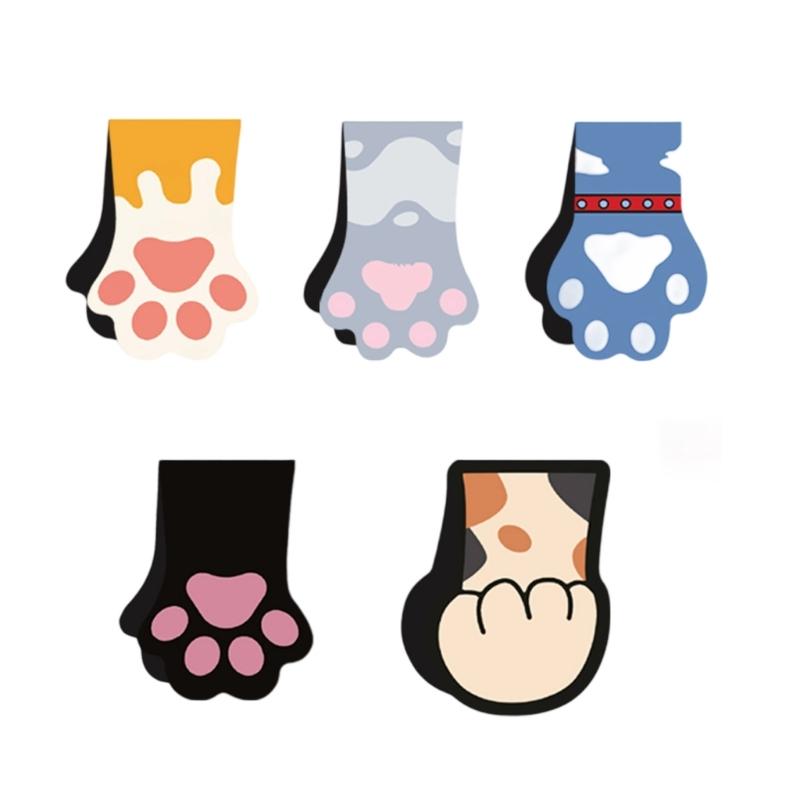 

5Pcs Kitten Paws Bookmarks Magnetic Bookmarks PVC Magnetic Book Page Clip For Student Teacher Book Lover Birthday 1
