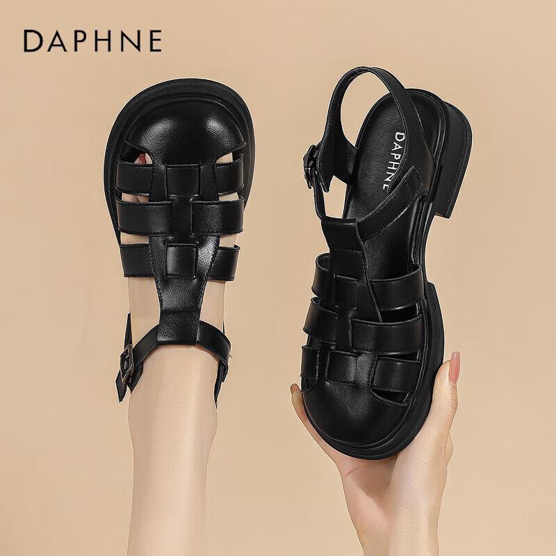 Daphne Women s Sheepskin Closed-Toe Woven Roman Sandals 39