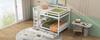 140*200cm Bunk Bed Children's Beds with Drawers, Storage Space, High Railings, White