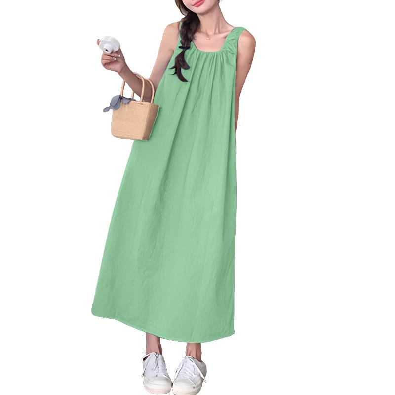 ZANZEA Women Summer Casual Round Neck Loose Sleeveless Dress