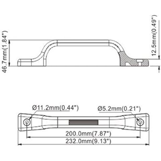 Akozon Grab Handle,Rv Door Handle Grab Bar 9.25in Plastic Rv Entry Handle Grab Bar White for RV Trailer Camper Motor Home Yacht