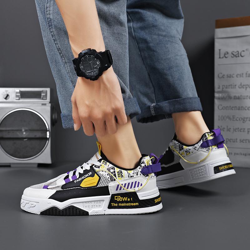 Men's Fashion Casual Low Top Skateboarding Shoes Boys Comfortable Sneakers Male Students Trending Soft Sole Classic Breathable Gym Non-slip