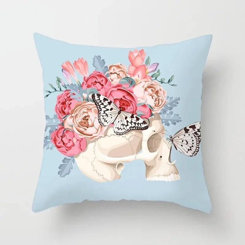 Car Living Room Sofa Cushion Cover Luxury Home Decoration Pillow Cover Rose Flower Print Pattern Cushion Cover