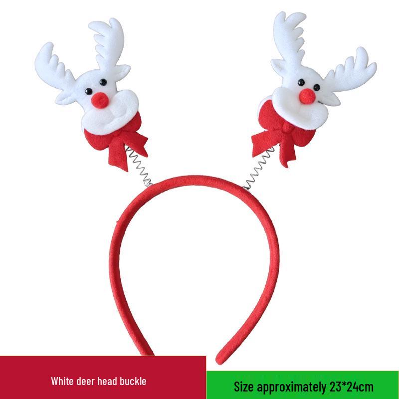 Christmas Deer Antler & Snowman Headband - Festive Party Headdress Gift