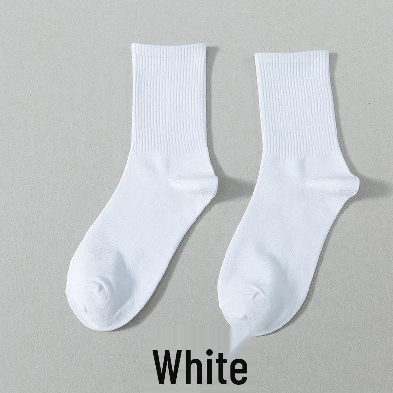 Zhuji Women's Colorful Mid-Calf Socks - Fashionable Candy Colors for Spring & Autumn, Versatile Japanese Style Trendy Solid Socks