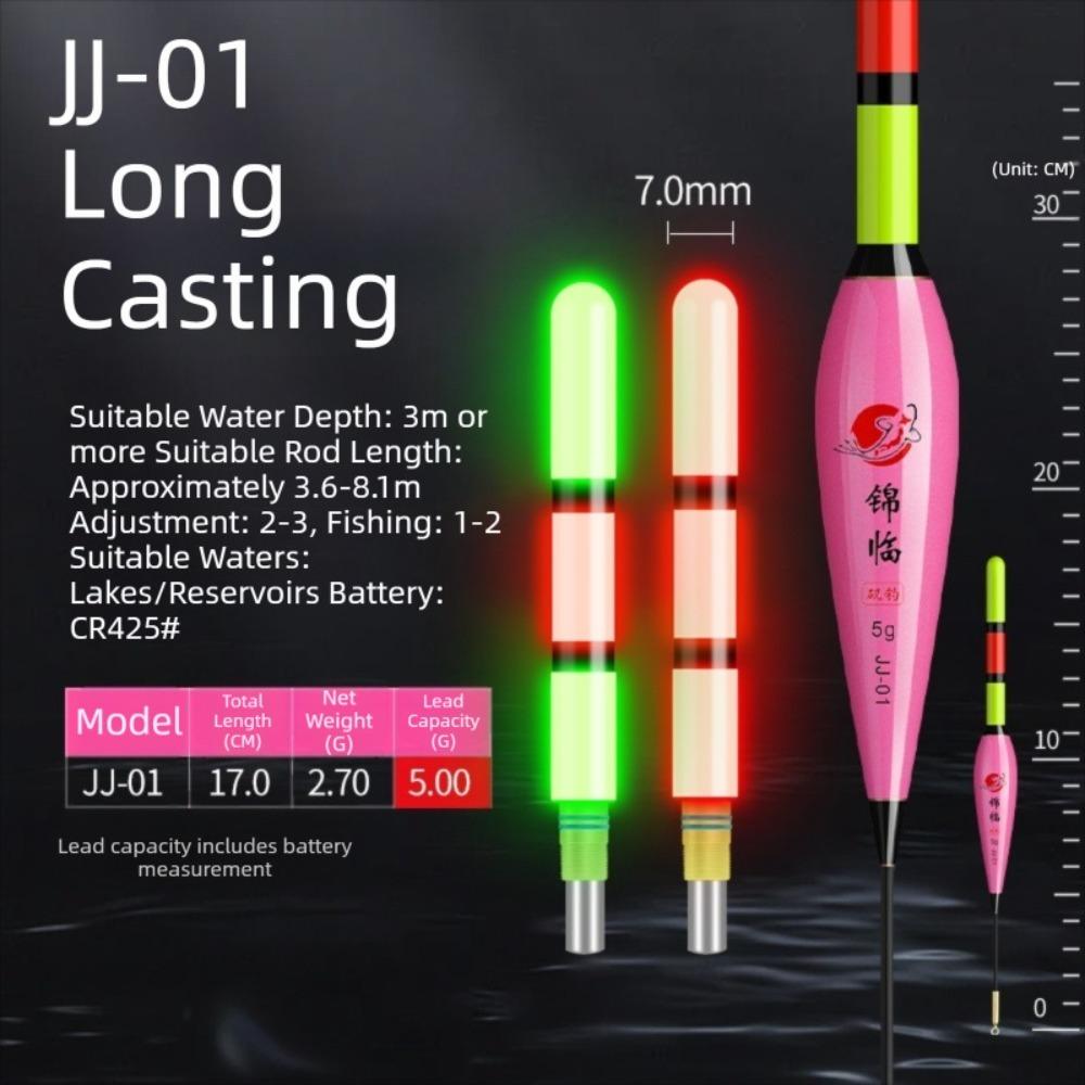 2pcs LED Light Electronic Fishing Float Color-Changing Light Gravity-Sensing Float Night Fishing