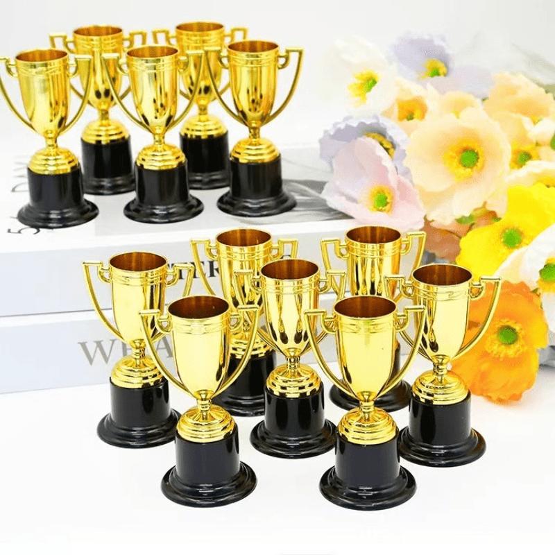 12pcs Elegant Golden Trophies Suitable for Party Awards, School Prizes,Golden/ Cups for Labor Day, Teacher's Day Gifts, Football