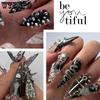 3D Mini Cool Nail Art Studs Mixed Sizes Cone Spike Studs Nail Rivets Punk Style Nail Charms for Women DIY Crafts Manicure Supplies Accessories