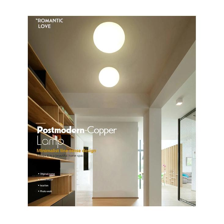Nordic LED Glass Wall Light Milk White Color Ball Ceiling Light Minimalist Bathroom Corridor Balcony Bedroom Entrance Lighting