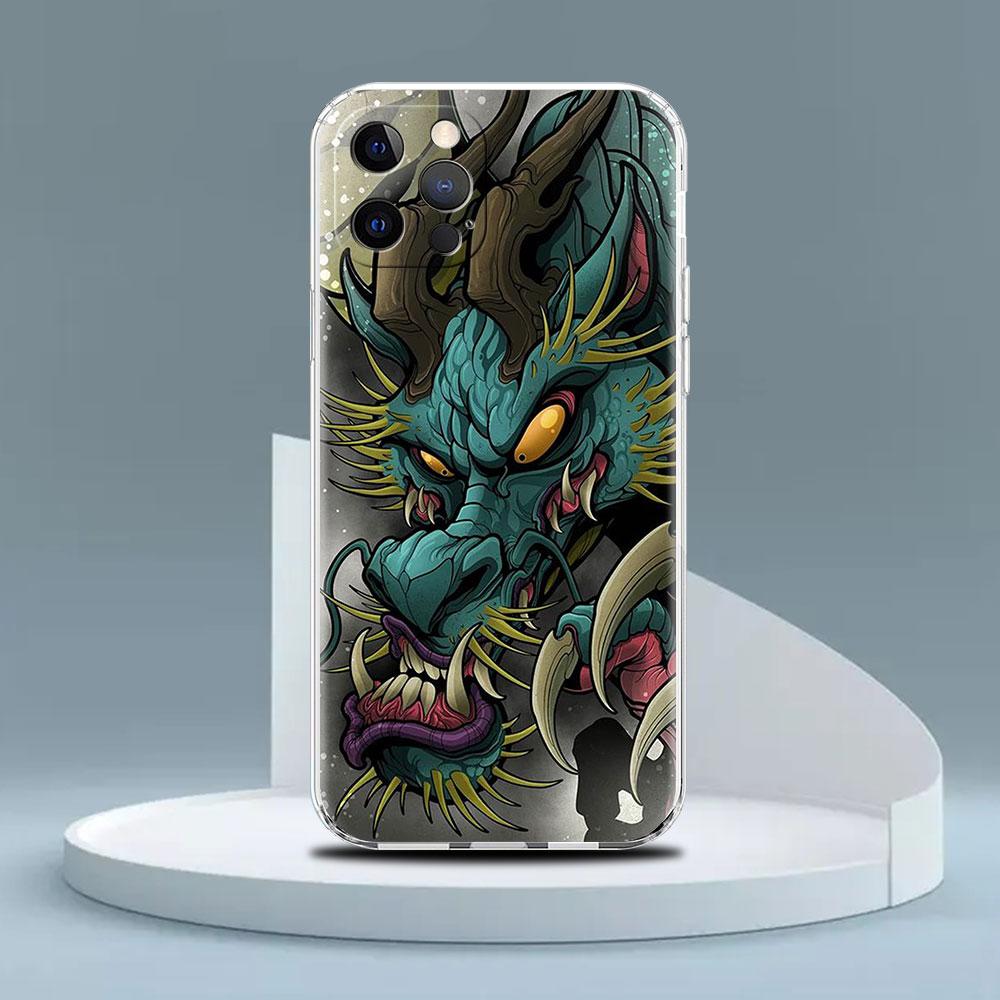 Clear Case For Apple iPhone 14 13 11 12 Pro 7 8 Plus XR X XS Max 6 6S 14Pro Silicone Phone Cover Animal Dragon