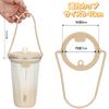 TYESO Drink Cup Holder, Silicone Straw Carrier with Handle for Portable Tumblers (BrownWhiteGray)