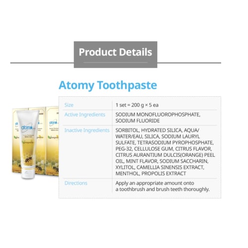 Atom Beauty Atomy Toothpaste 5-Piece Set