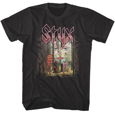 T-shirt da uomo Styx Grand Illusion Copertina Album Band Rock Tour Concerti Merchandising Musicale