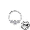 Anillo de Nariz Clicker de Titanio G23 Cartílago de Oreja Tragus Helix Daith Pendientes Redondos Aro CZ 16G Segmento con Bisagra Joyería para Piercing Corporal