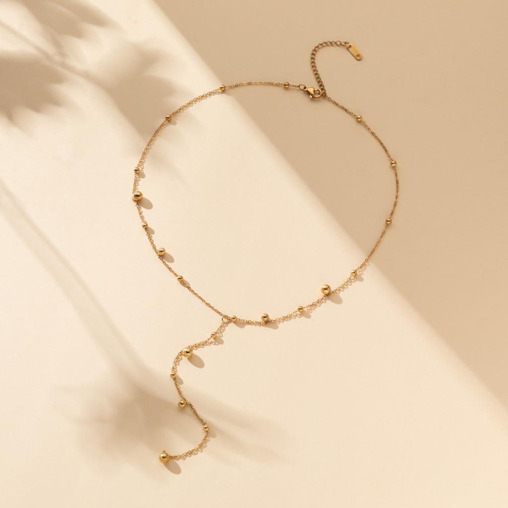 Stunning 2024 Fashionable 18k Gold Plated Geometric Tassel Pendant Necklace