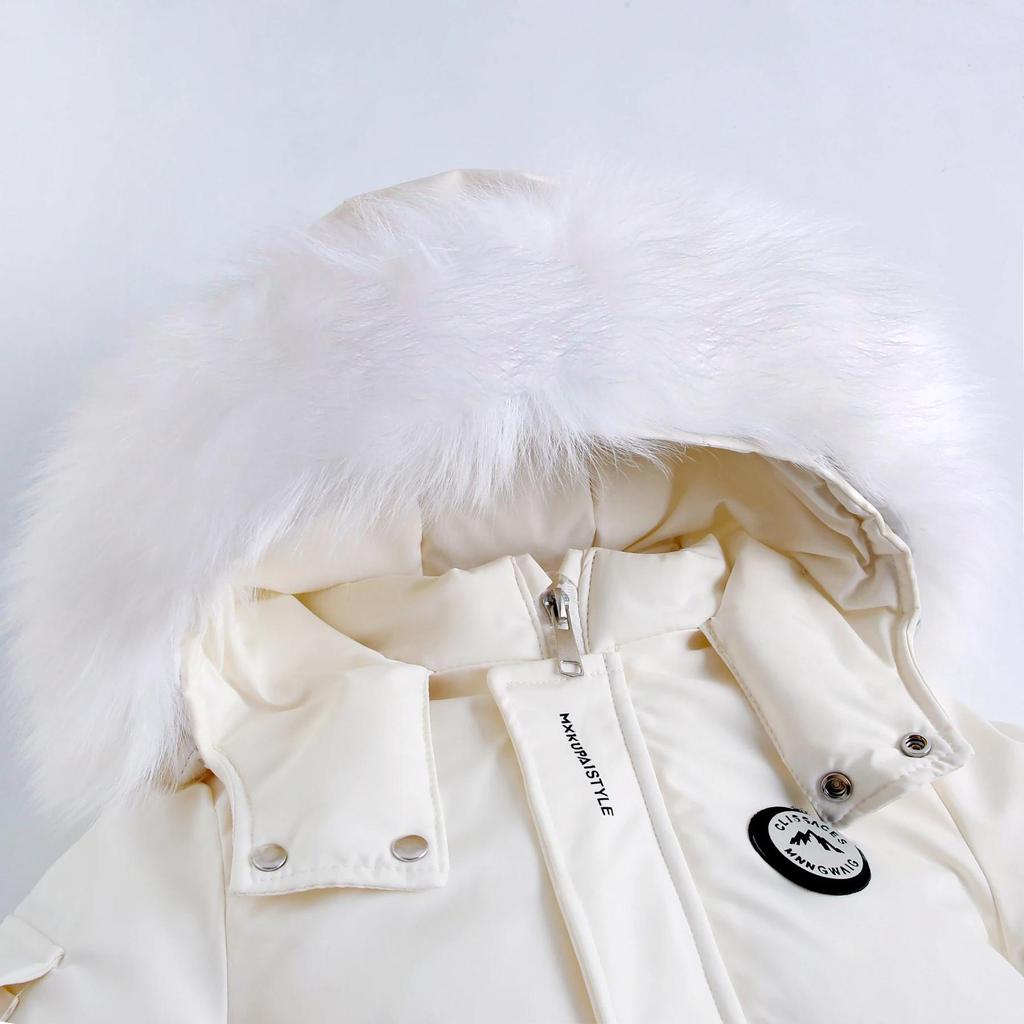 Jesień Zima Płaszcz dla niemowląt Kombinezon Ciepły Kombinezon narciarski Płaszcz pluszowy Ubrania dla małych chłopców Kurtka dziecięca Ubrania dla małych dziewczynek