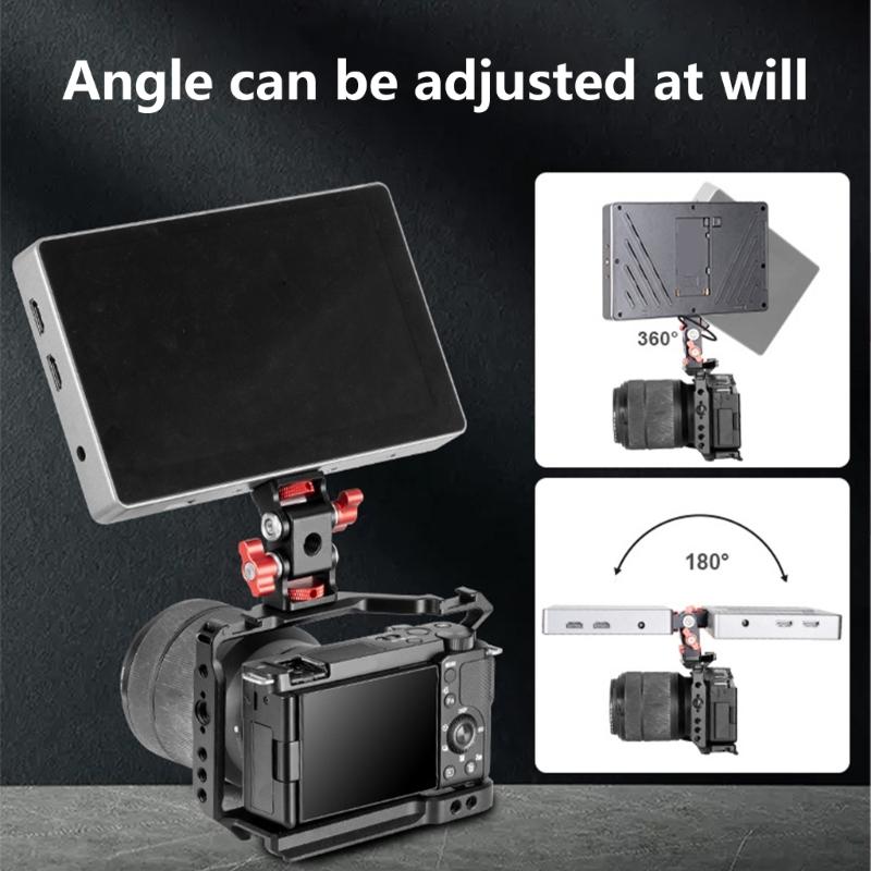 Aluminiumlegierung Zwei-Kopf-Gimbal-Ständer für Kameras und Zubehör 180° Neigungen und 360° Schwenks für Vlogs und Aufnahmen