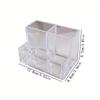 Clear Acrylic 3-Grid Pen Holder, Simple And Stylish Multifunctional Storage Box For Office And Student's Desk Back To School