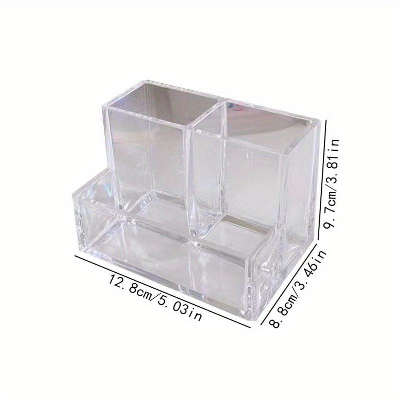 Clear Acrylic 3-Grid Pen Holder, Simple And Stylish Multifunctional Storage Box For Office And Student's Desk Back To School