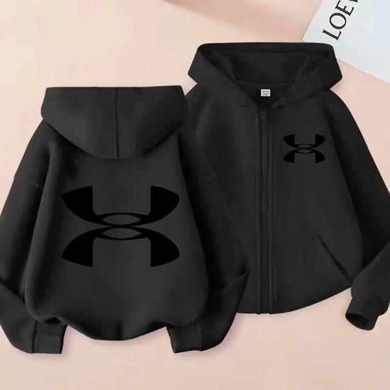 Kinder Strickjacke Herbst Winter Hoodie Reißverschluss Stil Sweatshirt 3-12 Jahre Jungen Mädchen Buchstabe Sport Oberteil Lässige Mode Lockere Jacke Kleidung
