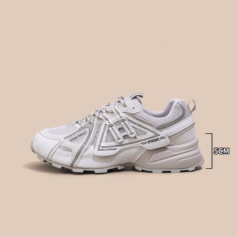 Silver Gray Platform Dad Shoes Women's Thin New Summer Versatile Mesh Breathable Sports and Leisure Shoes