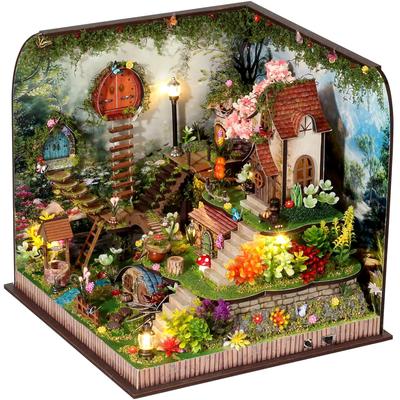 Moin Moin Dollhouse Miniature DIY Kit Cherry Blossom Forest Fairy Interior 3D Adult Goods LED Light Music Box 2601dh480 Set House, 1/24 Scale, Tale,