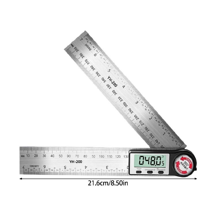 Double Purpose Angles Calculator 200mm Stainless Steel Straight Edges Rulers & Error Release Digital Measurement System