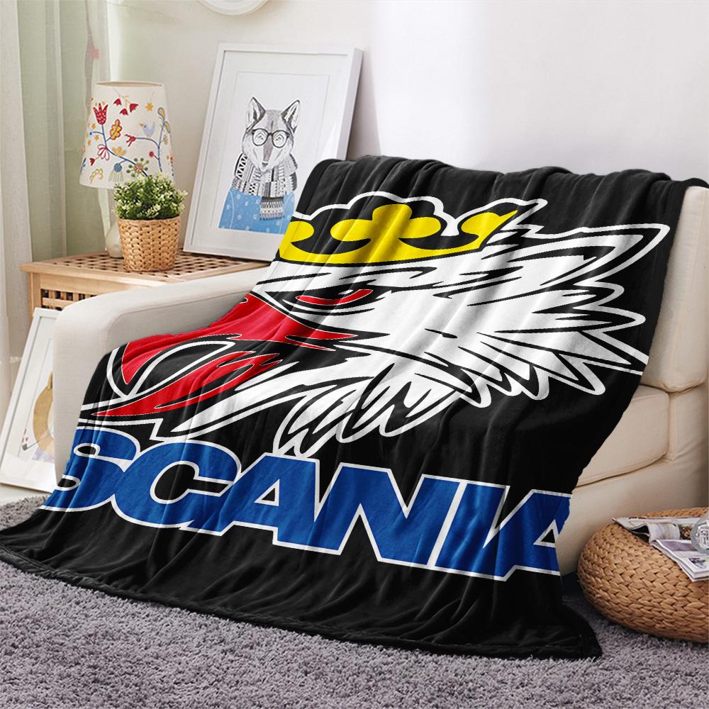 Scania Griffin Head Nákladní Auto Logo Samolepka Deku Deku na Pohovku Kempování Digitální Tisk Venkovní Plyšová Deku Lze Prát v Pračce