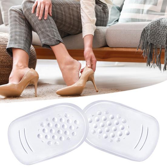 1 Pair Heel Protectors Thickened Elastic Super Soft Bounce Transparent Anti-Friction Invisible Sticky Shockproof High Heel Pads Shoes Accessory