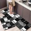 Minimalist Black White Kitchen Floor Mat Non-Slip Washable Hallway Laundry Carpet Anti-Oil Door Mat Home Decor