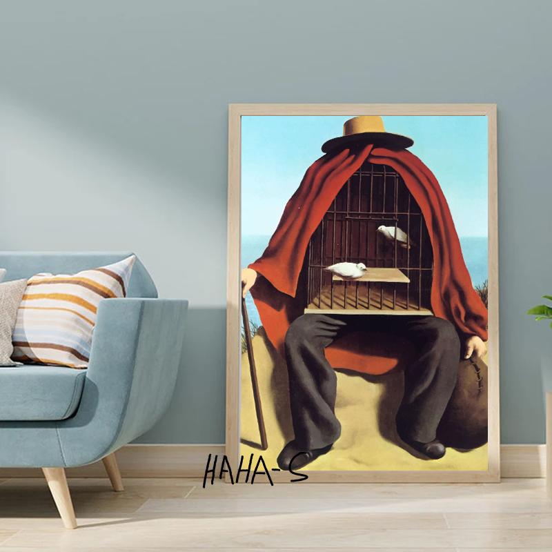 Surrealist Paintings Poster Rene Magritte Painting Canvas Prints Wall Decor Surrealist Wall Art Contemporary Art Wall Decoration