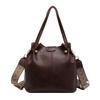 New autumn and winter retro fashion simple texture bucket bag versatile shoulder messenger commuter bag