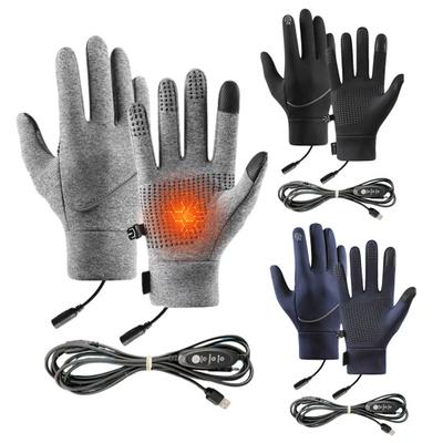 5V Heated Gloves Men Women Electric Thermal Windproof Gloves 3 Temperature Settings Rechargeable