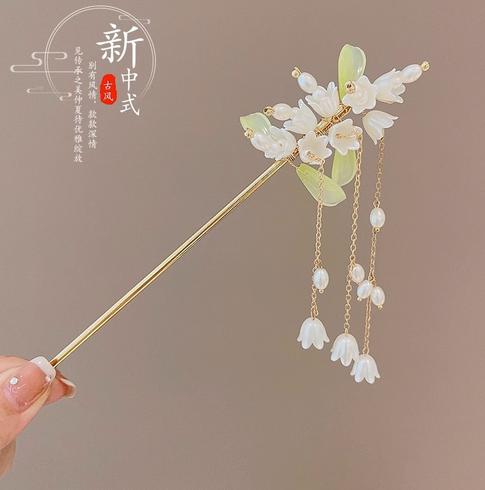 Vintage Chinese Style Hair Sticks Forks Flower Pearls Pendant Designs Women Girls Hanfu Dress Hairpins Side Clips Fringe Jewelry