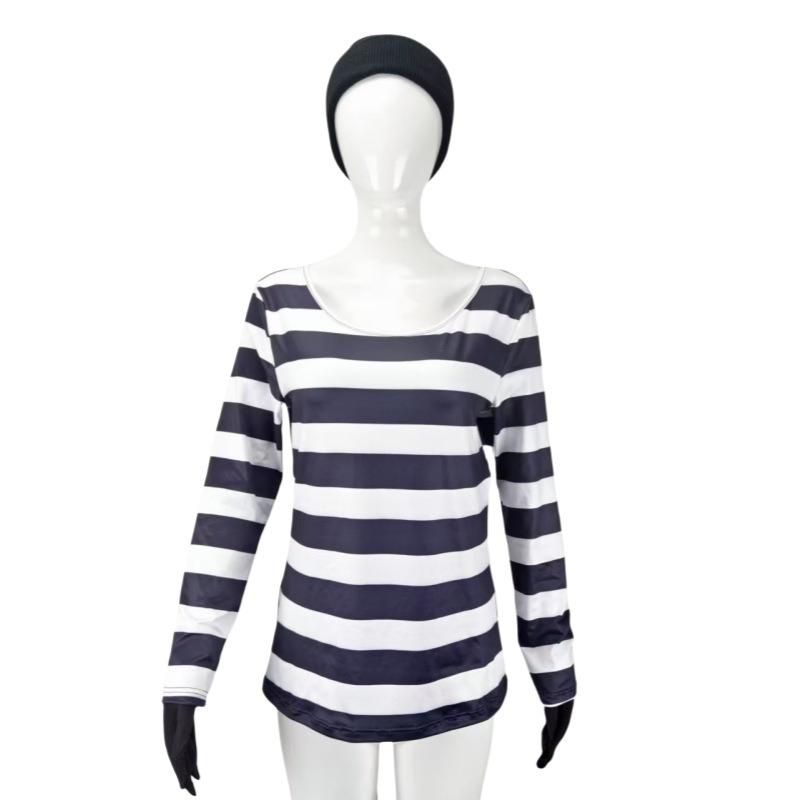 Halloween Thief Six-piece Long Sleeve Striped Costume Drag Ball Stage Performance Costume