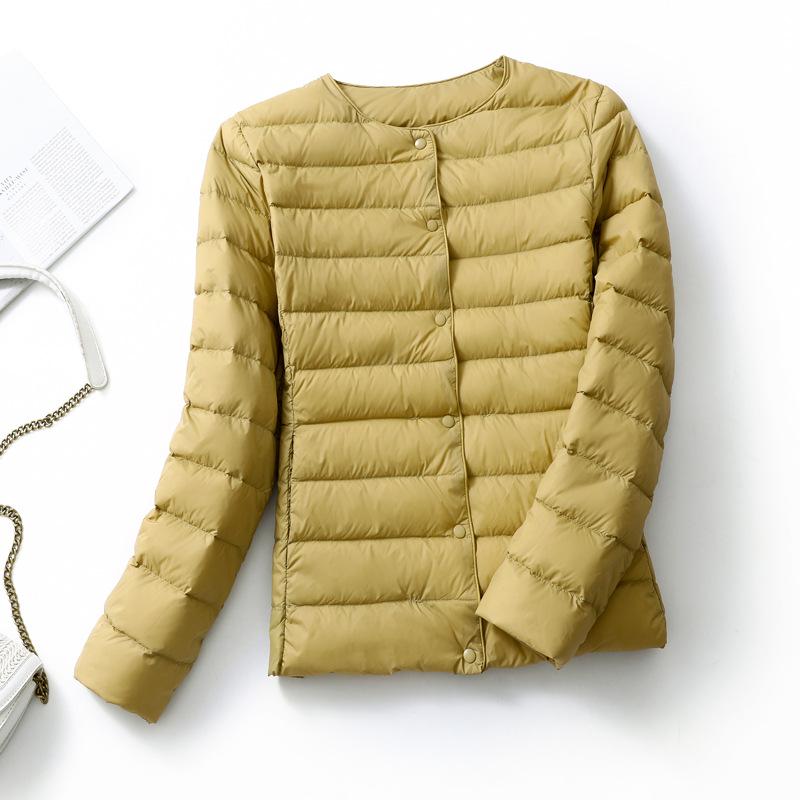 2025 Damen Leichte Kurze Rundhals Daunenjacke - Weiße Entenfüllung & Koreanischer Modestil