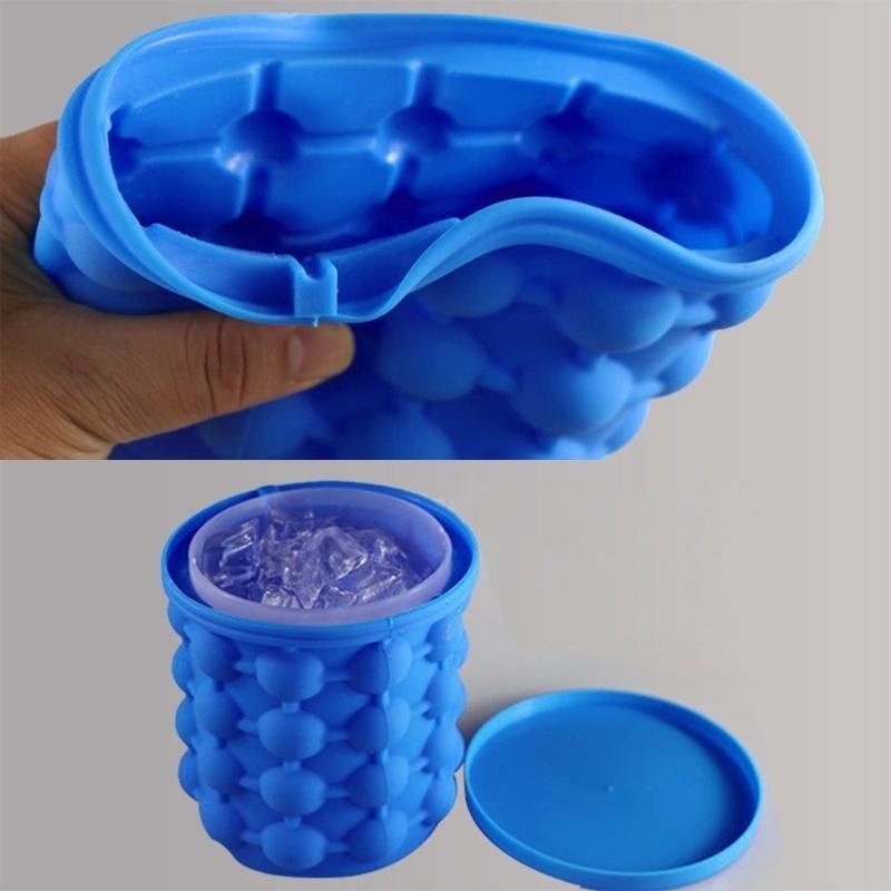 Buy Silicone Ice Bucket Cube Maker Hold 120 Ice Cubes Ice Buckets Barware Kitchen Tools 0816ZD09